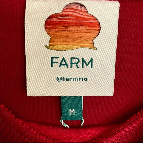 FARM Rio Warm Welcome Sweatdress Sweatshirt Dress Red Rainbow Heart Size M - Picture 13 of 16